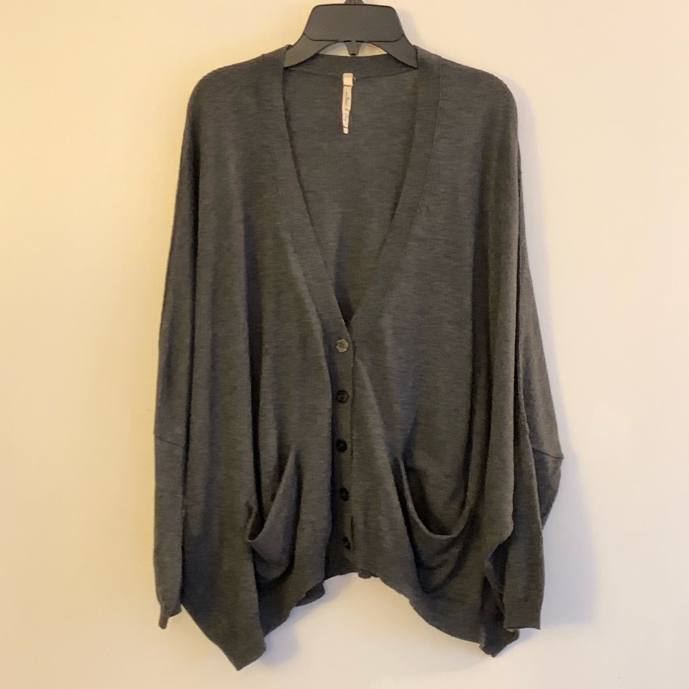 Willow & Clay Grey Oversized Cardigan Sweater-XS